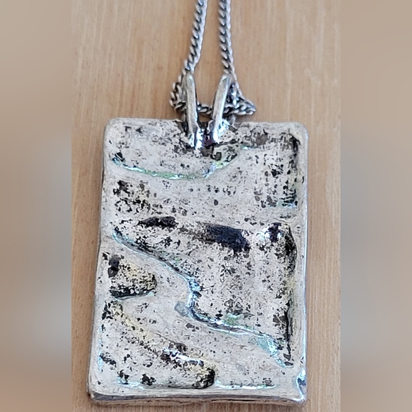 Vintage Pendant River/Brook andTrees with Delicate Chain Necklace - Picture 7 of 10